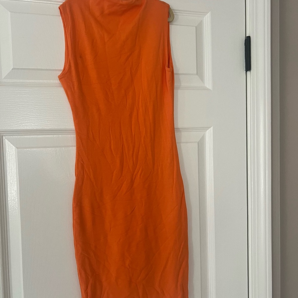 Naked Wardrobe Vibrant Orange Sleeveless Mini Dress NWT